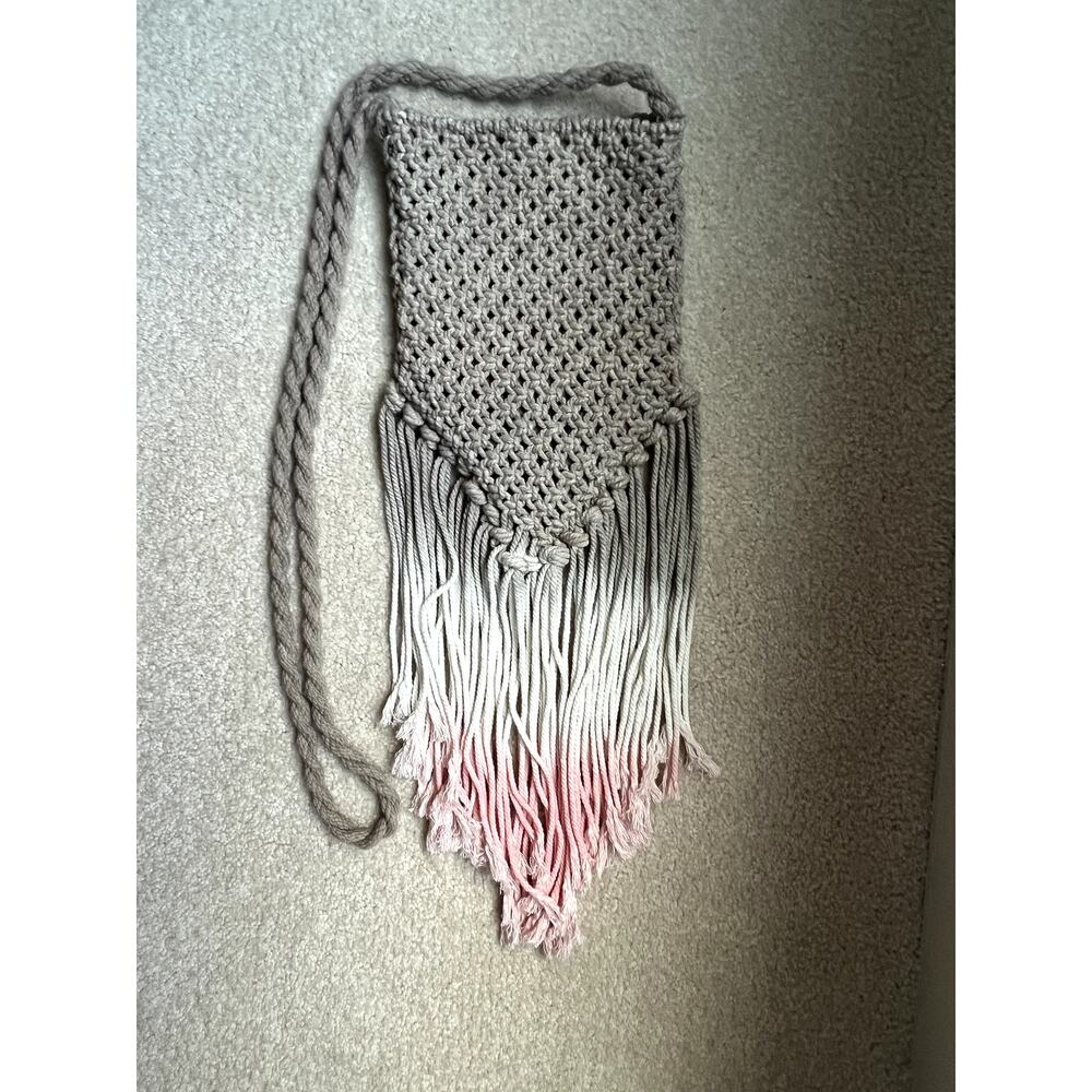 PuraVida Festival Bohemian Macrame Crossbody Bag with Ombre Fringe - Picture 6 of 6